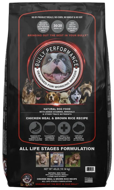    - Cat food nutritional analysis  - Dog food helps the digestive systemBully Performance Dog Food 40-lbs All Life Stages