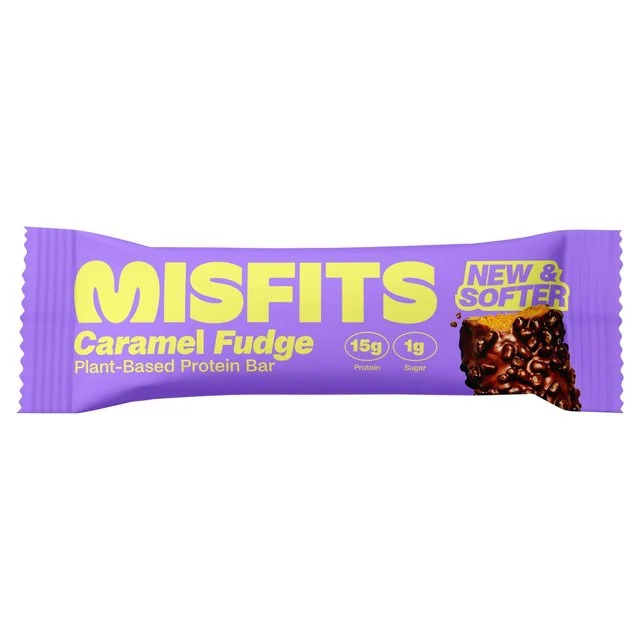  -Splash-proof food bowl AND Anti-choking slow food bowlMisfits Plant-Based Caramel Fudge Protein Bar   50g