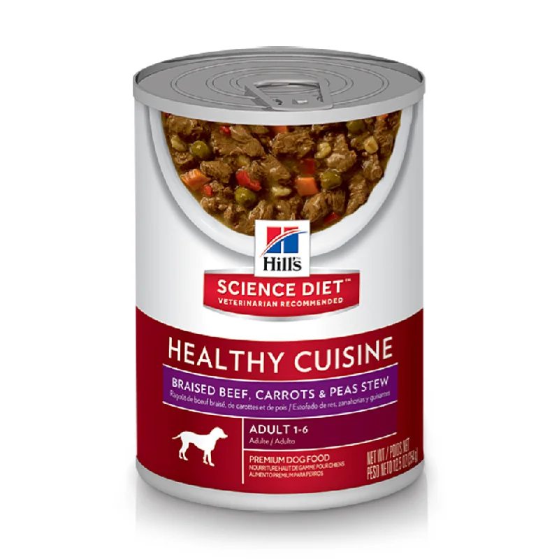 - Parrot climbing and standing wooden frameHill's Science Diet Healthy Cuisine Adult Braised Beef, Carrots, & Peas Stew Canned Dog Food