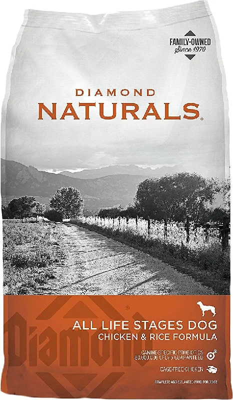    - Grain-free cat food recommendations  - Natural ingredient dog foodDiamond Naturals Chicken & Rice Formula All Life Stages Dry Dog Food, 40-lb bag