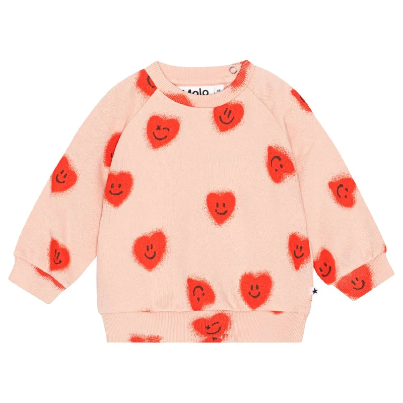 - Automatic temperature adjustment cat bedMolo Red Hearts Disc Baby Sweatshirt