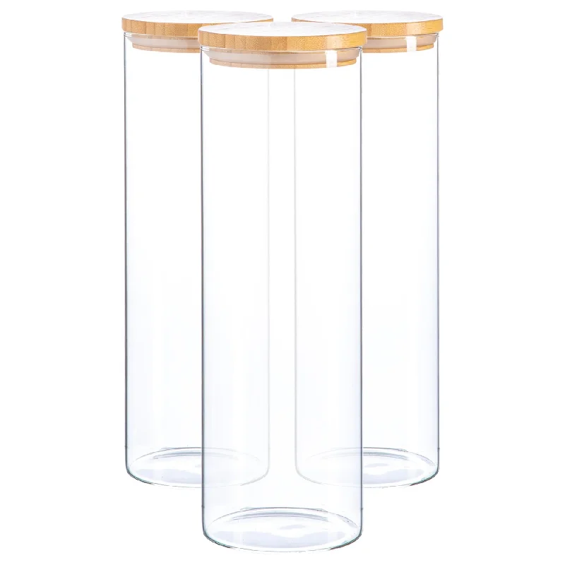 - Degradable pet feces bag2L Scandi Storage Jars with Wooden Lids - Pack of Three - By Argon Tableware