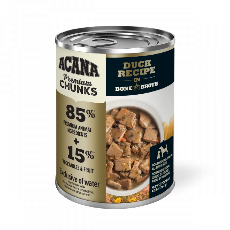    - Cat food discounts and promotions   -High-fiber dog foodACANA Premium Chunks Grainfree Duck Recipe in Bone Broth Wet Dog Food