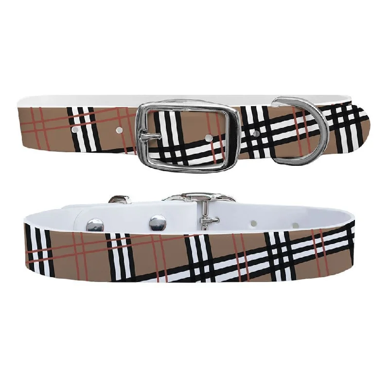 - Natural latex pet mattressKhaki Plaid Dog Collar With Silver Buckle