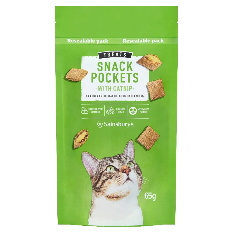 Sainsbury's Cat Treat Snack Pockets with Catnip 65g