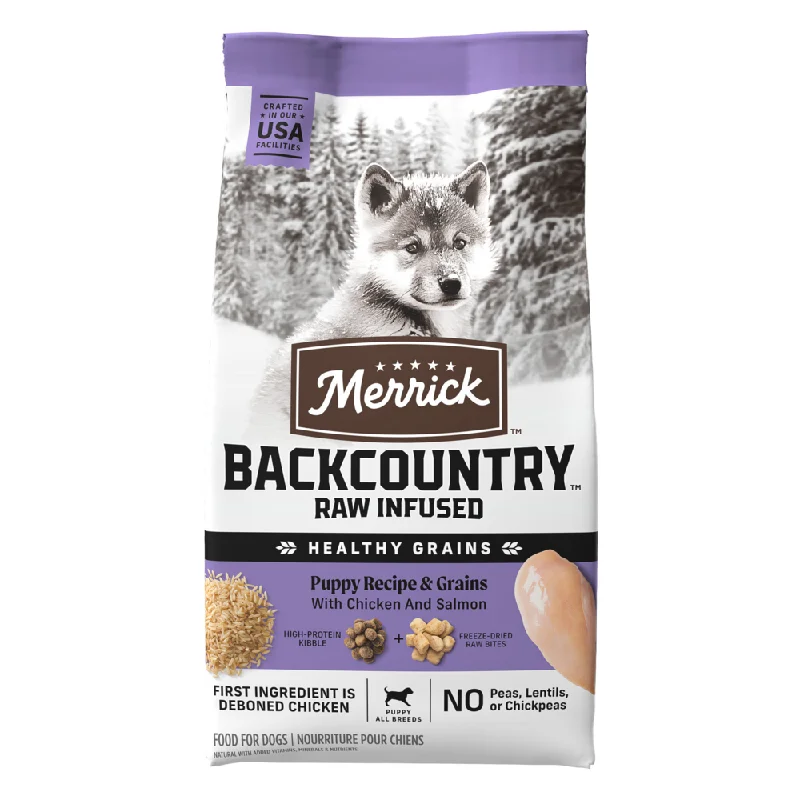 - Pet monitor with cameraMerrick Backcountry Healthy Grains Premium Dry Puppy Kibble With Freeze Dried Raw Chicken