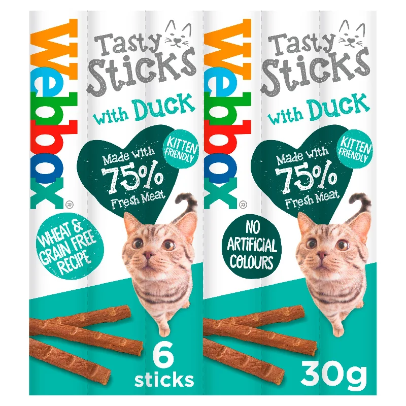 Webbox Tasty Sticks Duck Cat Treats x6 30g