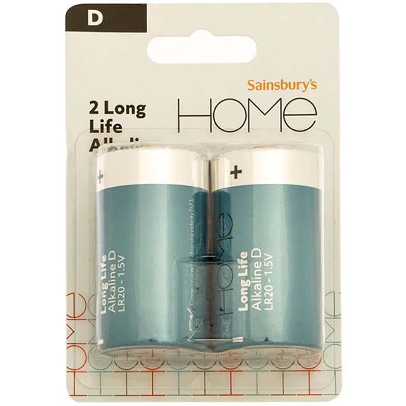 ---Sainsbury's Home Extra Long Life D Alk Battery x2