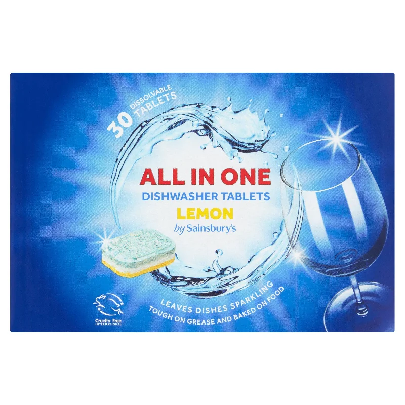 Pet ProductsSainsbury's All In One Dishwasher Tablets, Lemon x30