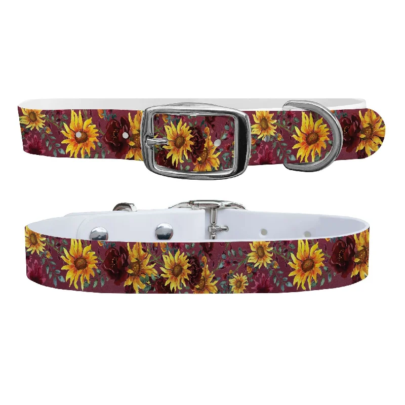 - Parrot climbing and standing wooden frameMerlot Sunflowers Dog Collar With Silver Buckle