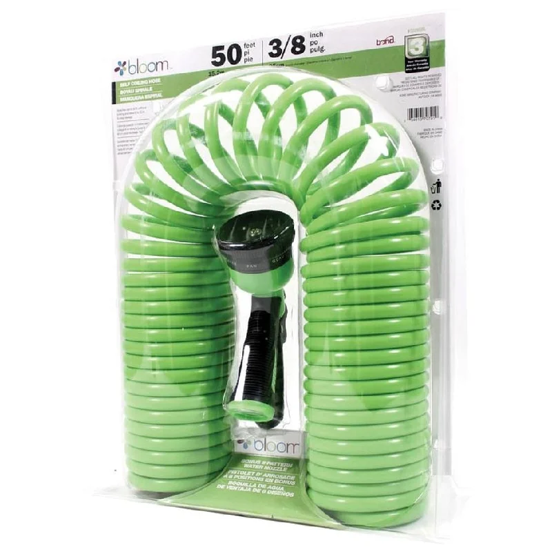 ---BLOOM SELF COILING HOSE WITH WATER NOZZLE