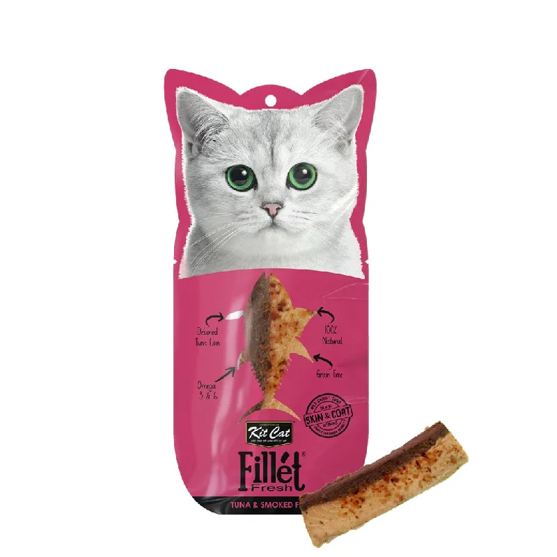 Kit Cat Fillet Fresh Cat Treats - Fresh Tuna & Smoked Fish (Skin & Coat Vitamins) (30g)