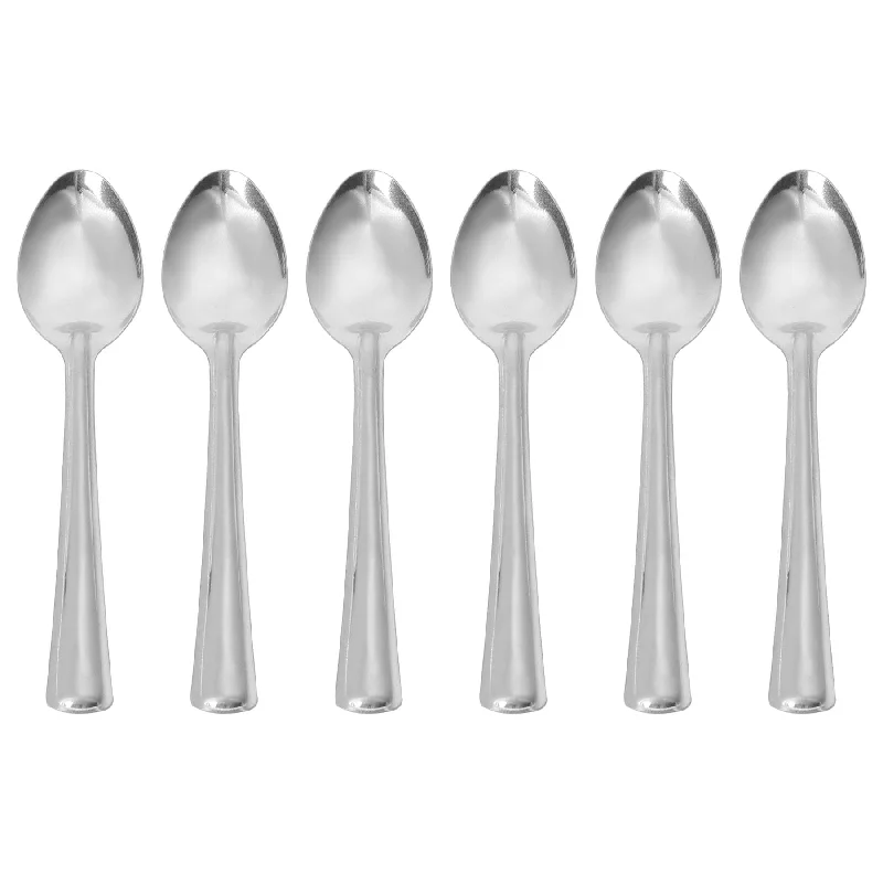 ---Stainless Steel Teaspoons - Pack of 6 - By Argon Tableware