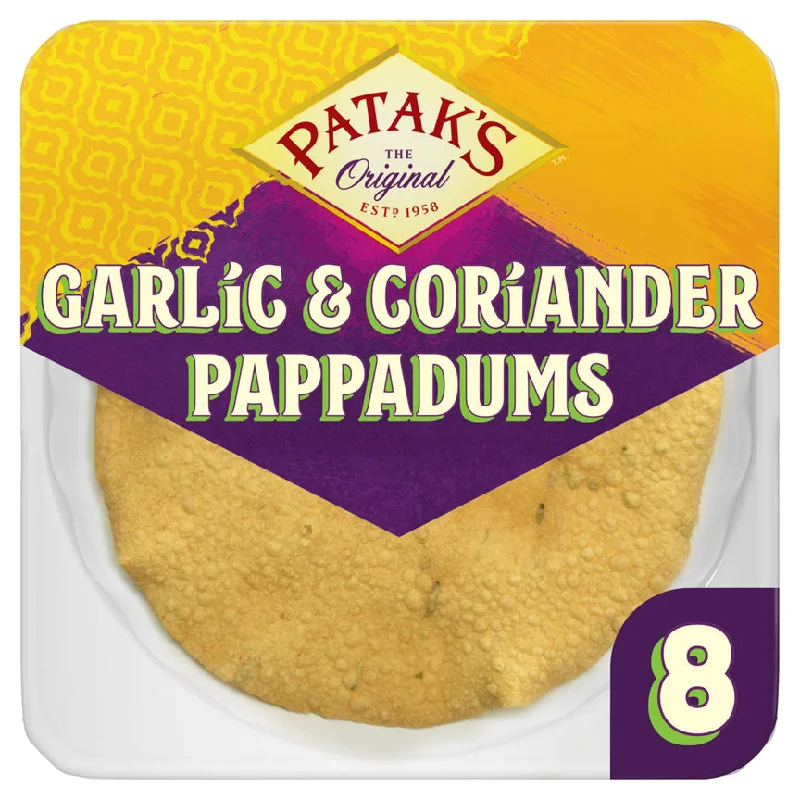 - Winter warm clothes for short-haired dogsPatak's Garlic & Coriander Pappadums x 8