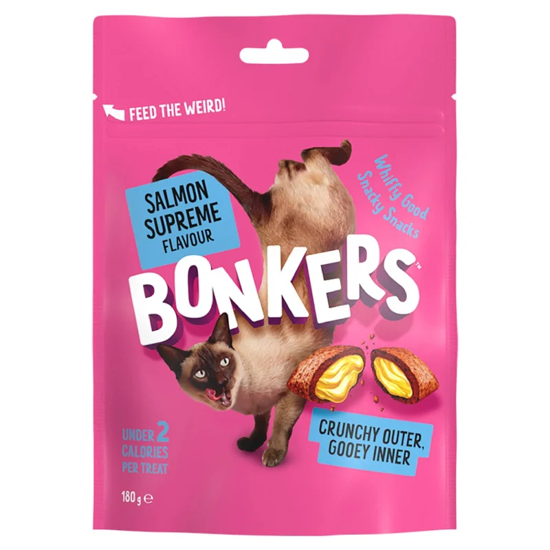 Bonkers Salmon Supreme Flavour Cat Treats 180g