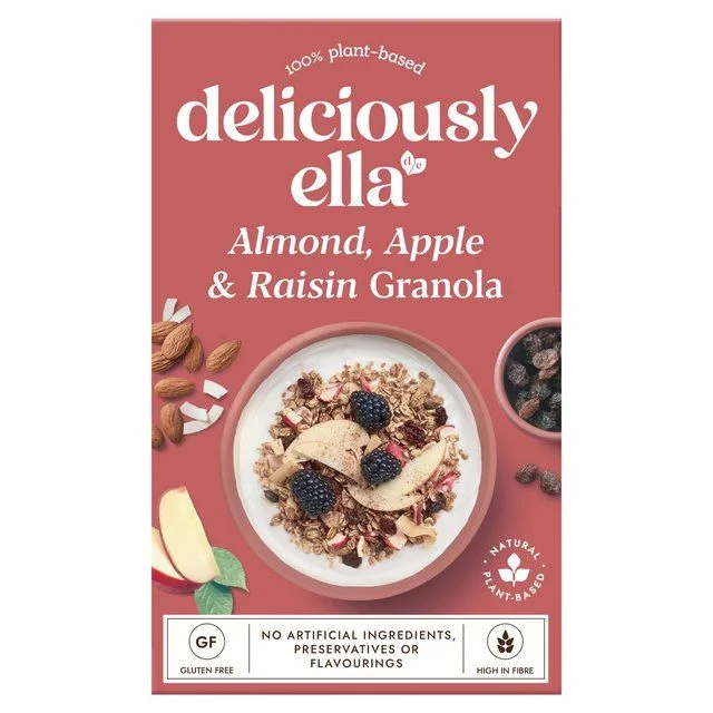 - Foldable and portable cat bagDeliciously Ella Almond Apple&Raisin Granola with Coconut Chips&Cinnamon    400g