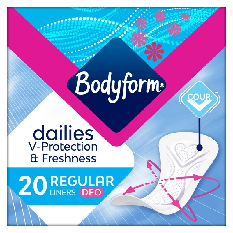 - Dog disposable foam shower gelBodyform Dailies Regular To Go Scented Superabsorbent Liners