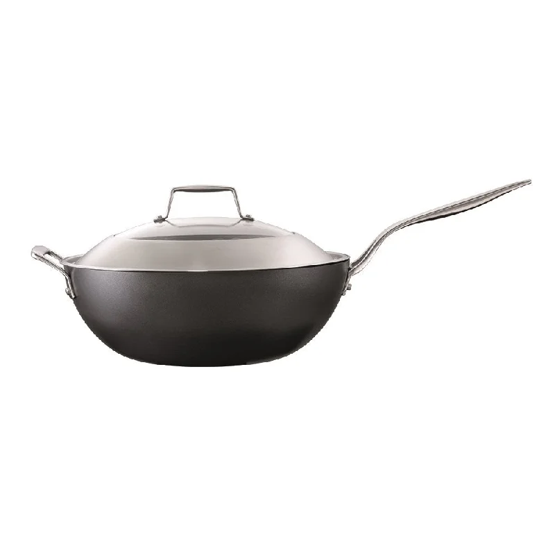 - Chinchilla cooling ice nest ceramic plateCuisine::pro Diamond 9 Hard Anodised Non-Stick Wok with Lid 32cm