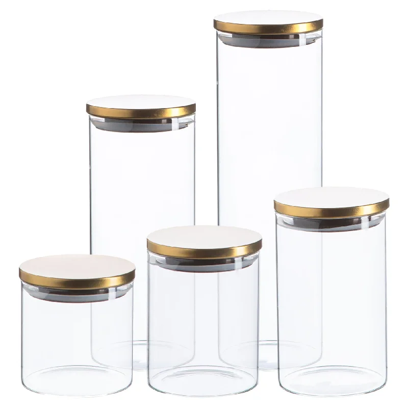 - Hamster silent running wheel to prevent chewing5pc Scandi Storage Jar Set with Metallic Lids - By Argon Tableware