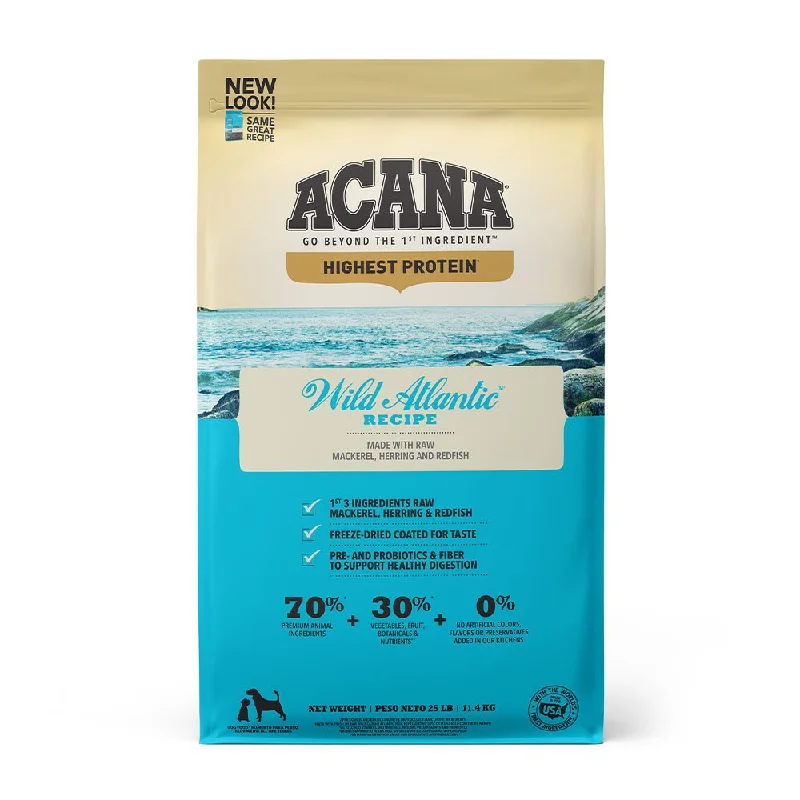    - Cat food for picky eaters  - Dog food helps the digestive systemACANA Wild Atlantic Wild Caught New England Fish & Fresh Kentucky Greens Dog Food 25 lbs