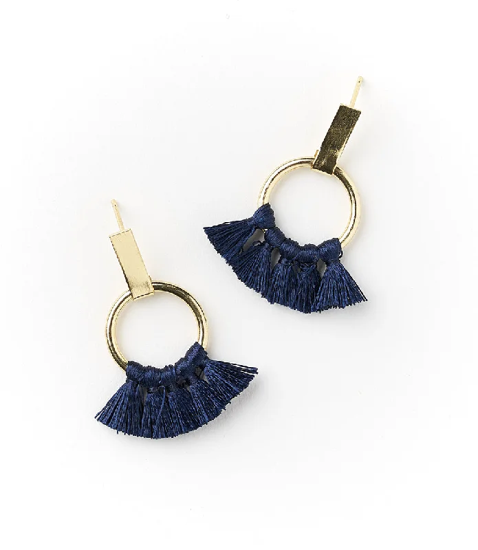 - Winter dog thick down jacketDanu Earrings - Navy Hoop